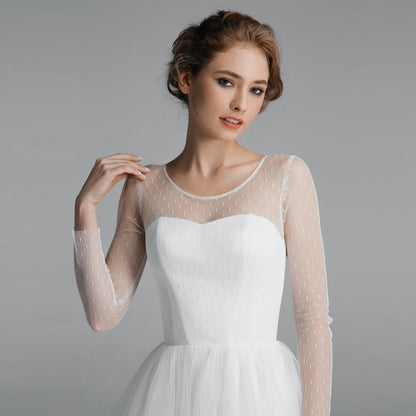 The new simple small white dress in the long welcome yarn toast to receive the small dress dress wine party birthday party