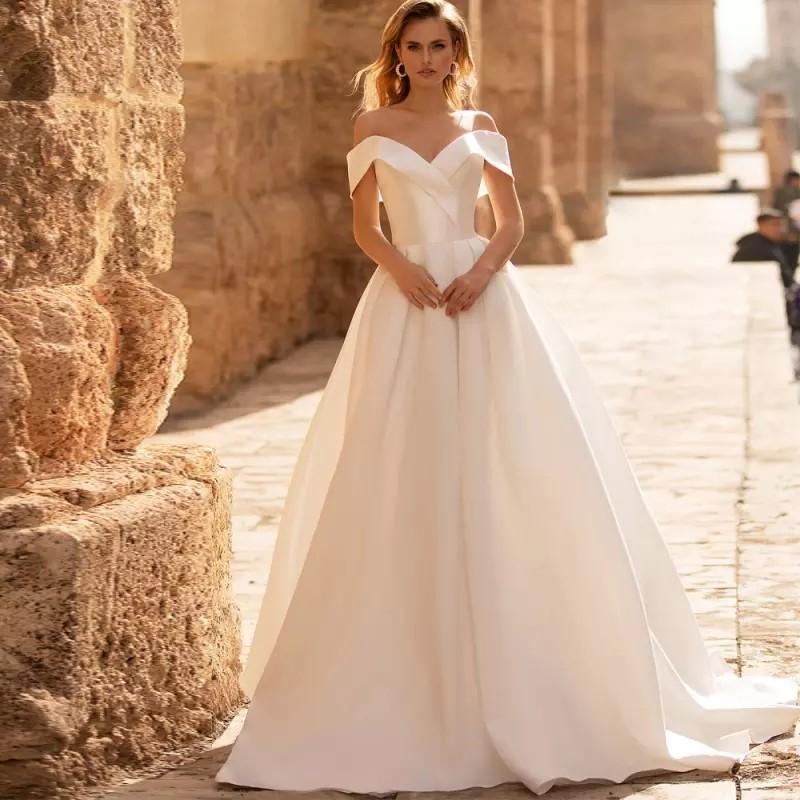 Pleated Sweetheart A-Line ROM Gown